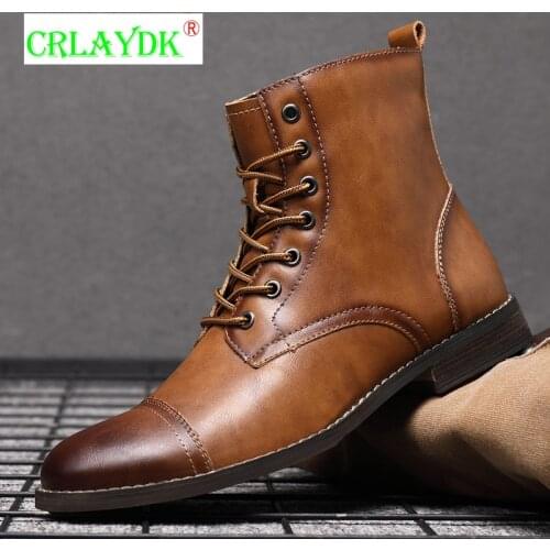 CRLAYDK Pointed Toe Mens Fashion Chelsea Boots 2021 New Winter Calf Formal Dress Leather Shoes Outdoor Casual Ankle Work Botas