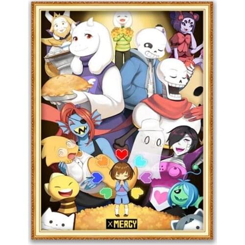Undertale DIY 11CT Embroidery Cross Stitch Kits Craft Needlework Set Cotton Thread Printed Canvas Home Decoration Wholesale Sale