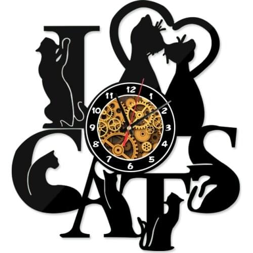 New fashion real quartz wall clocks acrylic watch fashion modern still life cat patter home decor horloge digital clock