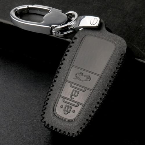 Brand New Leather Remote Key Bag Case Fob Holder Chain For Toyota Prado 2018 /Camry