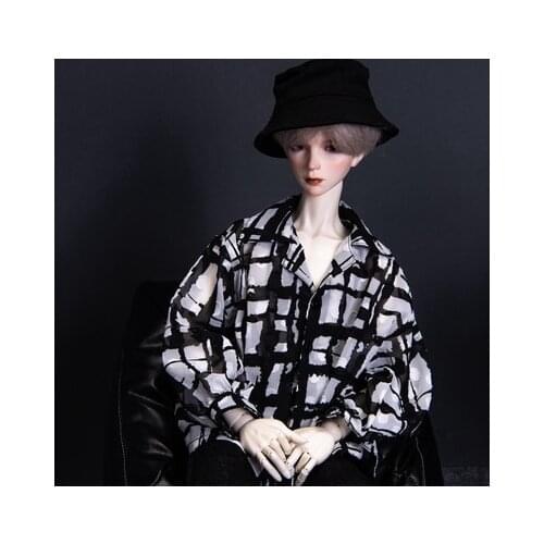 BJD Doll Clothing Suitable for 1/3 1/4 1/6 Uncle Size Fashion Chiffon Long Sleeve Black Shirt Doll Accessories