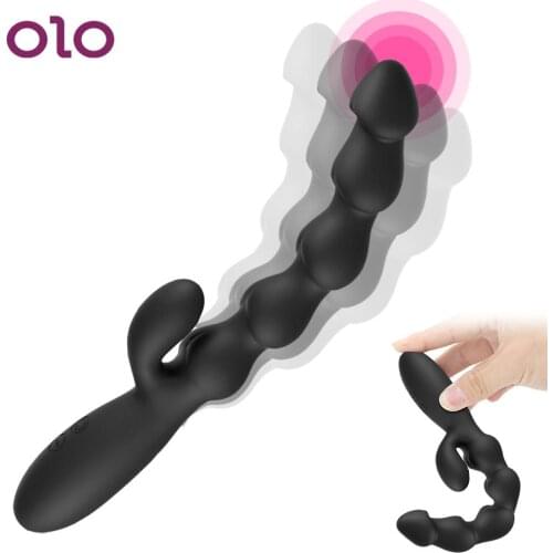 OLO 10 Speeds Anal Vibrator Dual Motor Anal Beads Butt Plug Stimulator Prostate Massage Sex Toys For Men Women