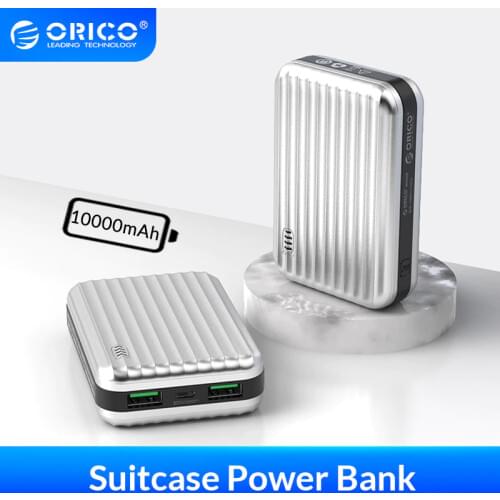 ORICO 10000mAh Power Bank Suitcase External Mobile Battery Charging Powerbank For Travel For Smartphone Small Poverbank