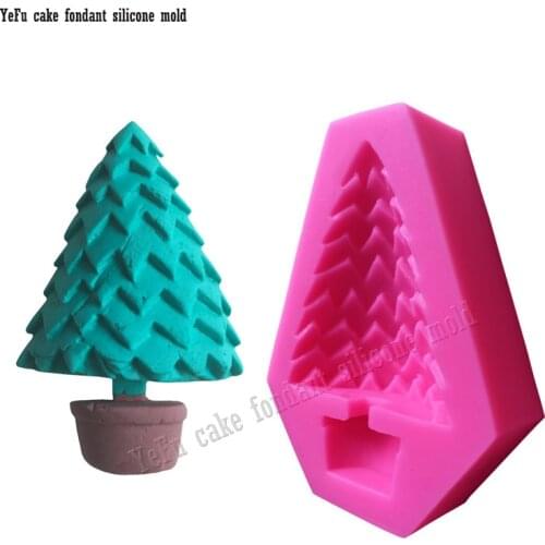 Food grade silicone 3D Christmas Trees Cake Molds Fondant Chocolate soap Mold Candy Moulds baking Tools F0816