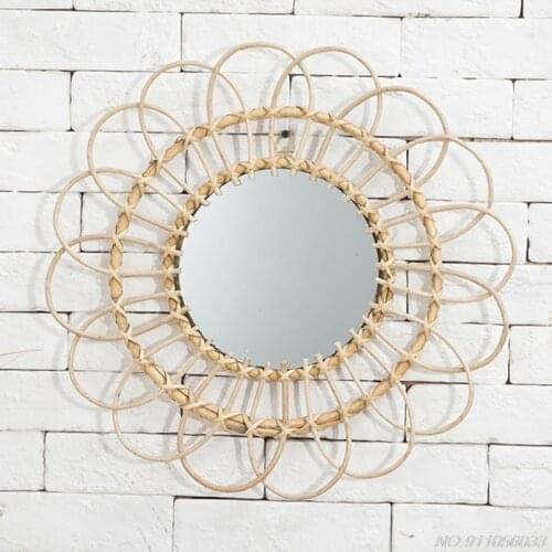 Rattan Innovative Art Homestay Decoration Makeup Mirror Dressing Bathroom Wall Hanging Mirrors D23 20 Dropshipping