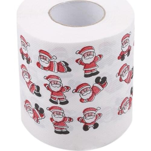 Tissue Roll Xmas Decor Rolling Paper New Fashion Santa Merry Christmas Patterns Toilet Paper Home Bath Living Room Toilet Paper