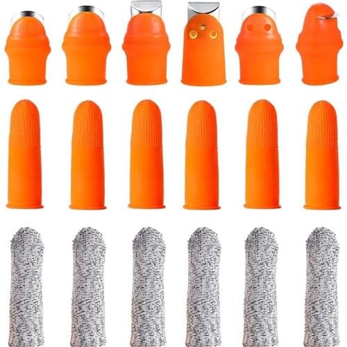 Silicone Thumb Knife Gardening Thumb Cutter Multi Shape with Silicone Forefinger Cover and Finger Protectors Finger Cots