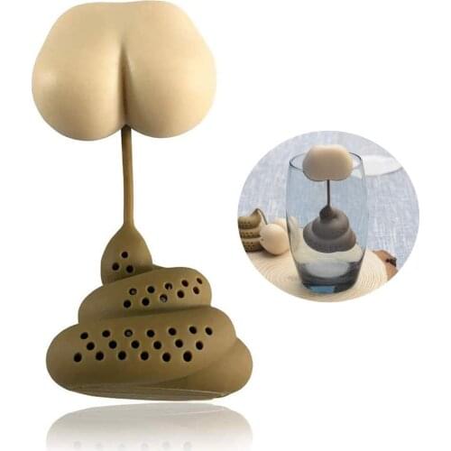 Poop Shaped Silicone Tea Infuser Reusable Funny Loose Leaf Strainer Tea Filter Diffuser Tea Accessories