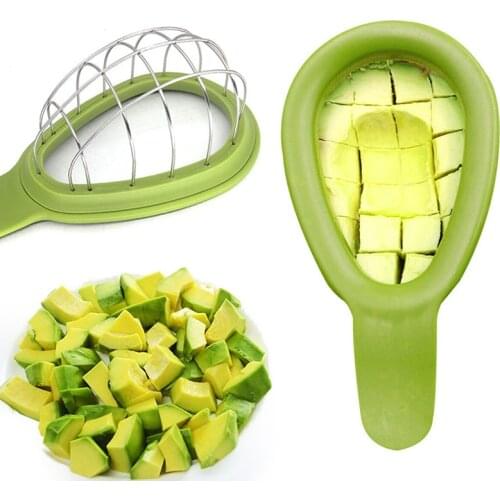 Avocado Slicer Melon Fruits Vegetable Cutter Stainless Steel Kitchen Hand Tool Gadgets Dice Cube
