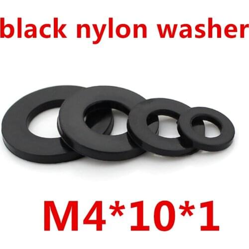 2021 Direct Selling Hot Sale Steel Thrust Bearing Rodamientos 500pcs/lot M4*10*1 M4 Black Plastic Nylon Flat Washer Gasket