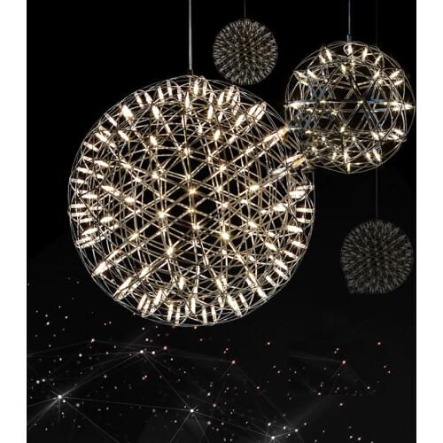 Modern Chandelier Spark ball LED Pendant Light fixture Firework Ball stainless steel pendant Lamps home decorative lighting 220V
