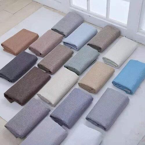 100% polyester linen fabric textile fabrics solid fabric for sofa furniture plain upholstery fabric sewing materials for cushion