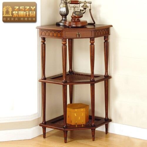 Triangle table corner flower stand multi-layer sofa side cabinet a few corners table high tea table bed side table storage shelf