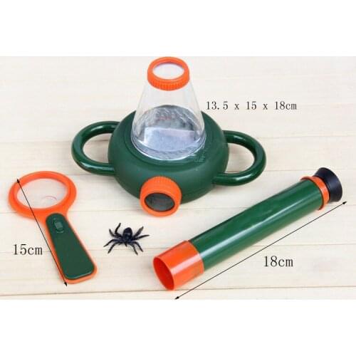 Outdoor toys 2020 toy Kindergarten Children Insect Watcher Storage Box Magnifying Glass Telescope Suit Kit Exploration Science