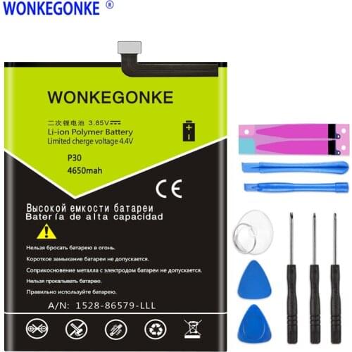WONKEGONKE 4650mah HB436380ECW For Huawei P30 ELE-L09 ELE-L29 ELE-AL00 ELE-TL00 Battery