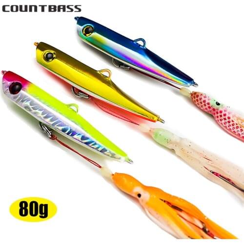 3pcs 80g 2.8oz Japan Inchiku Jigs with Octoups Assist Hook, Squid Jigging, Saltwater Bottom Ship Snapper Fishing Lure