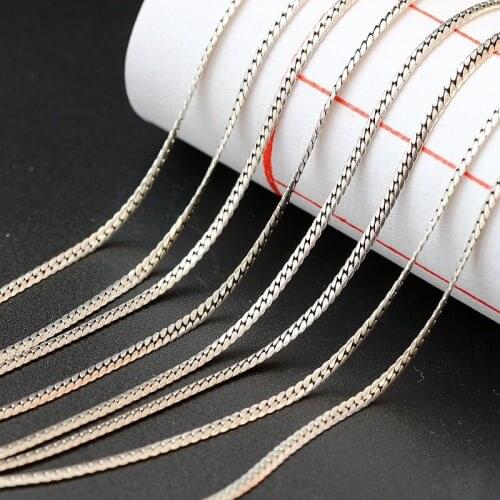 S925 Sterling Silver Jewelry Wholesale Hypoallergenic Retro Thai Silver Necklace Silver Chain Wild Silver Flat Men And Women