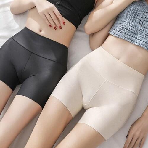 Women BoyShorts Slimming Underwear Pants Seamless Ice Silk Panties Female High Waist Seamless Safety Girls Anti Emptied