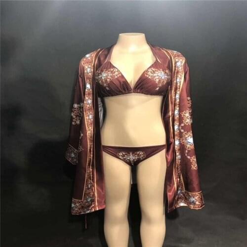 D25 Female ballroom costumes dj stage pole dance diamonds ds dress bikini sexy bodysuit bar wears catwalk outfits cloak clothe