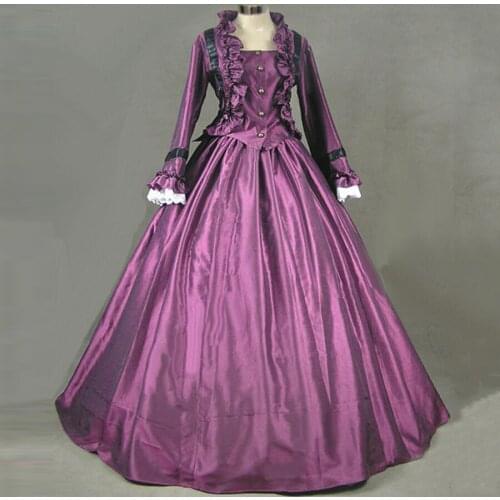 New European Fashion Womens Two-Piece Gothic Dress Female Long Victorian Dress Vintage Halloween Costume Party Bandage Dress