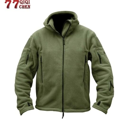 QIQICHEN Winter Military Fleece Jacket Warm Men Tactical Jacket Navy Thermal Hooded Jacket Coat Outerwear Clothes Plus Size 3XL