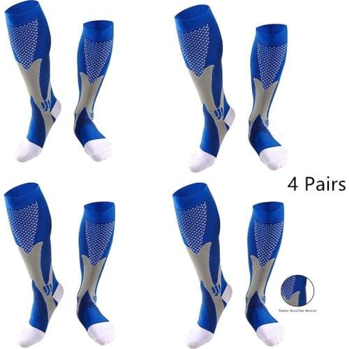 1/2/3/4 Pairs Compression Socks Running Football Soccer Stockings 30 Mmhg Fit Varicose Veins Men Women Socks For Cycling Socks