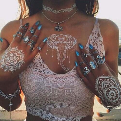 1Pcs White Plant Hannah Hanna Cream Bridal Styling Makeup Temporary Painting Body Tattoo Cream Stage Z5X3