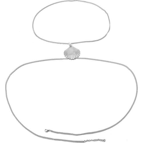 1pc Fashion Waist Chain With 1pc Necklace Solid Color Body Jewelry Chain Body Waist Chain Jewelry Accessories For Women Girls