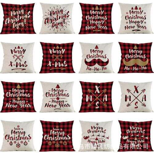 2Pcs Christmas Cushion Cover Pillowcase Sofa Cushion Pillow Cases Seat Car Home Decor Pillow Cover Home For Decoration Christmas