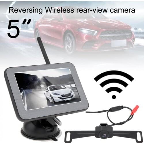 5 Inch Wireless Backup Camera Rear View Camera System TFT LCD Magnetic Bracket Vehicle Rear View Monitor