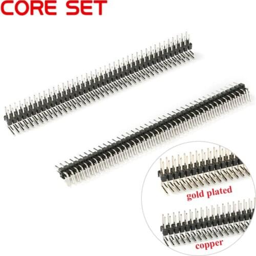 5pcs/lot 90 Degree Pin Header 2.54mm 2X40P Double Row Curved Needle Male Pin Header Connector Gold Plated/Copper