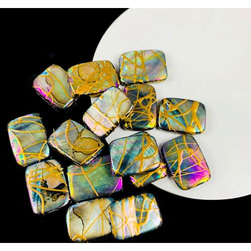 5PCS Colorful Abalone Shell Beads Charm Pendant Shells for Jewelry Making Natural Mother of Pearl Shell DIY Necklace Bracelet