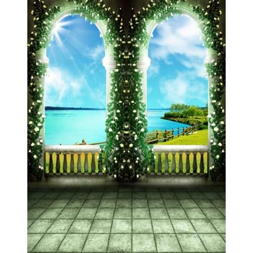 5x7ft Window Blue Sky Sunshine Photography Backdrops Photo Props Studio Background