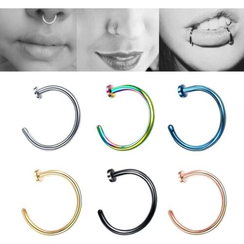 10Pcs The Latest European and American Fashion Stainless Steel Without C Nose Nail Hole Puncture Accessories