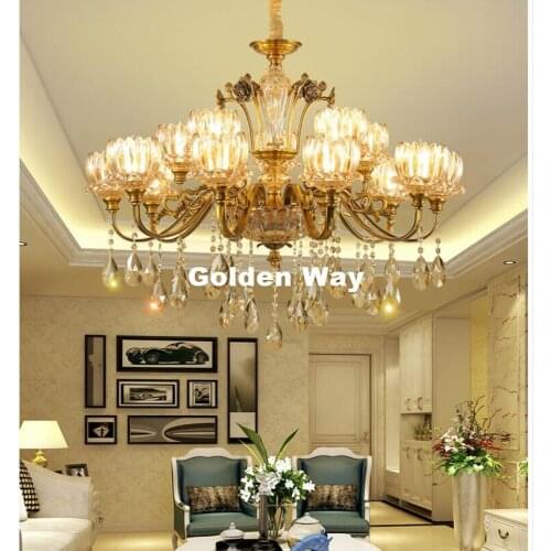 Free Shipping Brass Crystal Lustre Chandelier European Modern Crystal Chandelier E14 LED Factory Direct Selling 100% Guaranteed