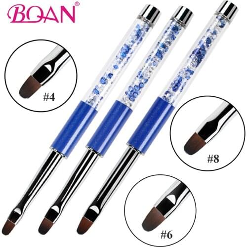 BQAN 1 Pc UV Gel Nail Art Painting Brush #4/#6/#8 Manicure Extension Nail Art Tool Gel Nail Polish Oval Nail Brush