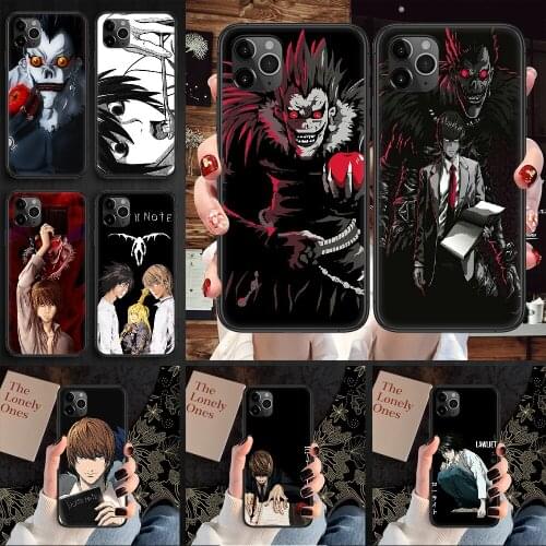 Anime Death Note Phone Case Cover Hull For iphone 5 5s se 2 6 6s 7 8 12 mini plus X XS XR 11 PRO MAX black art shell tpu back