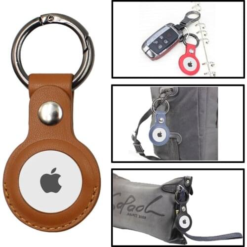 PU Leather Case for Apple Airtags Protective Bag Cover for AirTags Locator Tracker Anti-lost Device Sleeve Key Charm Luggage