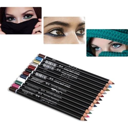 12pcs/set Colorful Eye Make Up Eyeliner Pencil Waterproof Eyebrow Beauty Pen Eye Liner Lip Sticks Cosmetics Eyes Makeup Tool