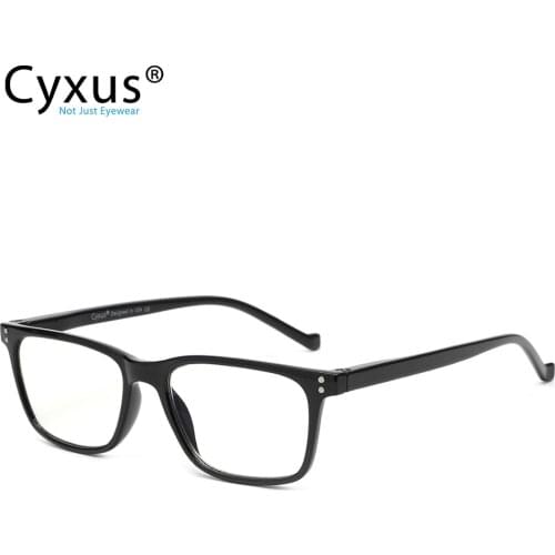 Cyxus Retro Classic Anti Blue Light Reading Glasses Rectangle Transparent Lens Unisex Eyewear 2083