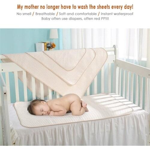 Baby Diaper Absorbent Cloth Organic Colorful Cotton Diaper Bed Pad Waterproof Absorbent Diaper Reusable Changing Cover For Baby