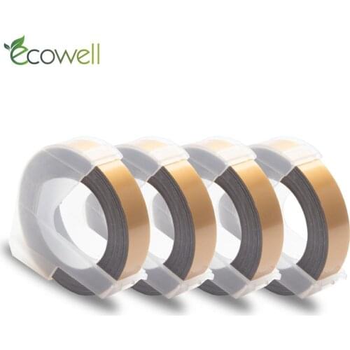 Ecowell Champagne Gold for Dymo 3D Embossing Label Maker for Motex E-101, Motex E-202, Motex E-303 Dymo 1610 1880 Label Printer