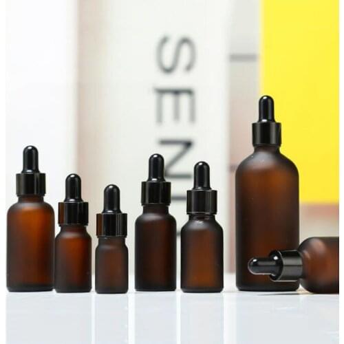 5-100ml Empty Essential Oil Bottles Refillable Perfume Spray Bottle Lotion Skincare Containers Small Amber Glass Pump Bottle
