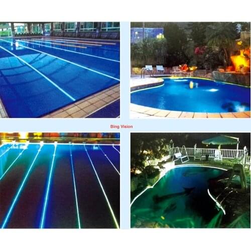DIY fiber optic pool light kit with 40m 17.3mm solid core side glow cable 100W rgbw LED light engine with remote