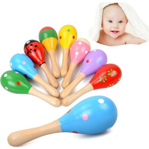 2 PC High Quality Mini Wooden Ball Children Toys Percussion Musical Instruments Sand Hammer