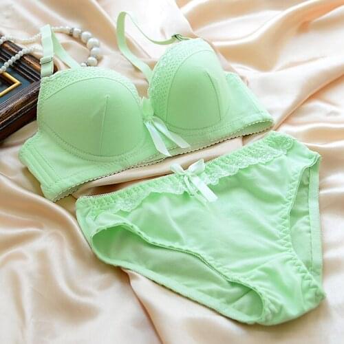 Girls training bra set cotton lovely teenage girl underwear kids bras and shorts set multicolor bra for girls