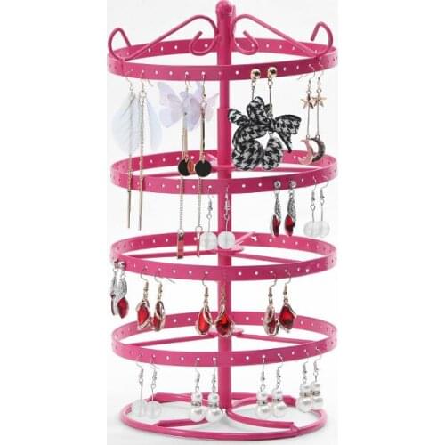 Round 168 Holes 4 Layer Earrings Stud Necklace Jewelry Display Jewllery organization Multifunctional Metal Display Stand Holder