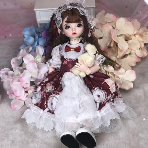 30cm Wig BJD Doll Movable Joints Cute Face DIY Bjd Dolls with Big Eyes Bjd Toys Gifts for Girl Handmand Toy