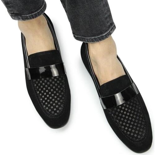 Summer Mens Casual Slip on Fashion New Sapatos Masculino Erkek Loafers Moccasin Black One-step Shoes Breathable Custom Footwear