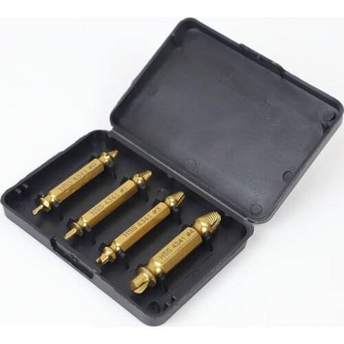 4Pcs Broken Damaged Screw Extractor Drill Bit Guide Set Broken Bolt Fastener Remover Easy Out Carpentry Screw Extractor SetJL168